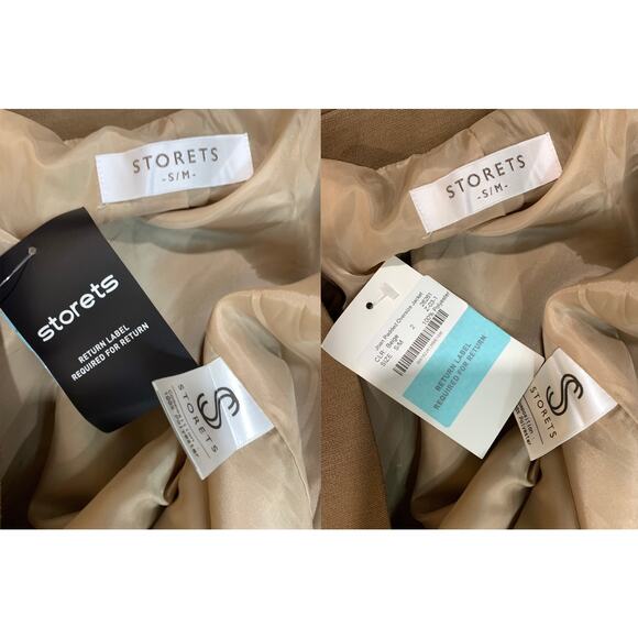 NWT Storets "Joan" Padded Oversize Jacket Blazer | Beige | S/M - Picture 3 of 8